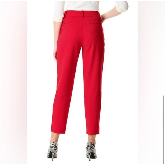 NWT Laundry By Shelli Segal Ladies Red Slim Fit Ankle Length Pants SZ 6 - Picture 5 of 10
